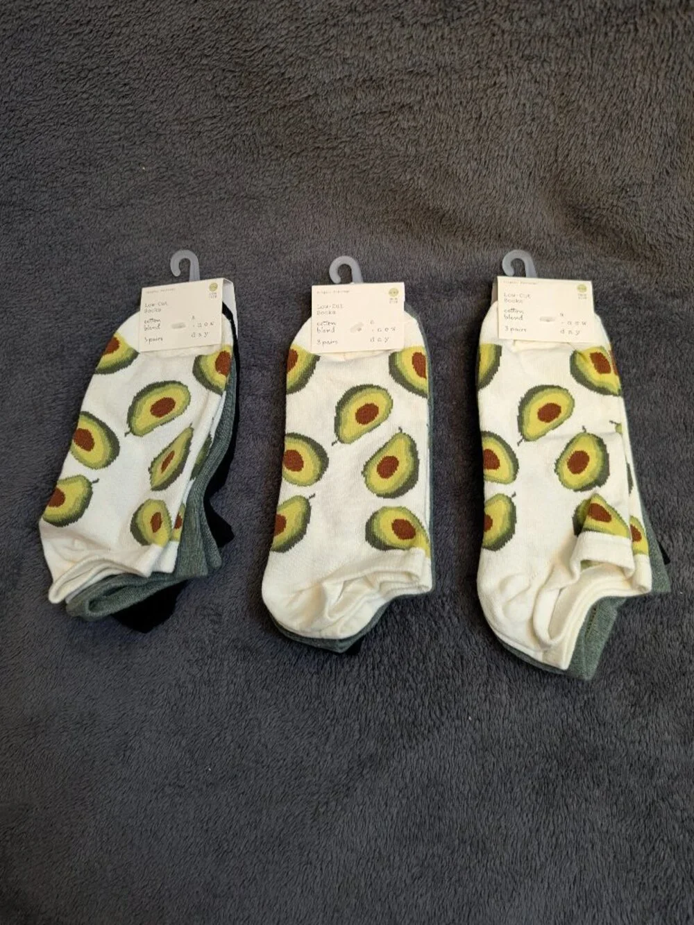 NWT 3 Packs of A New Day 3 Pair Sets Avocado Low-Cut Socks (9 Pairs Total)